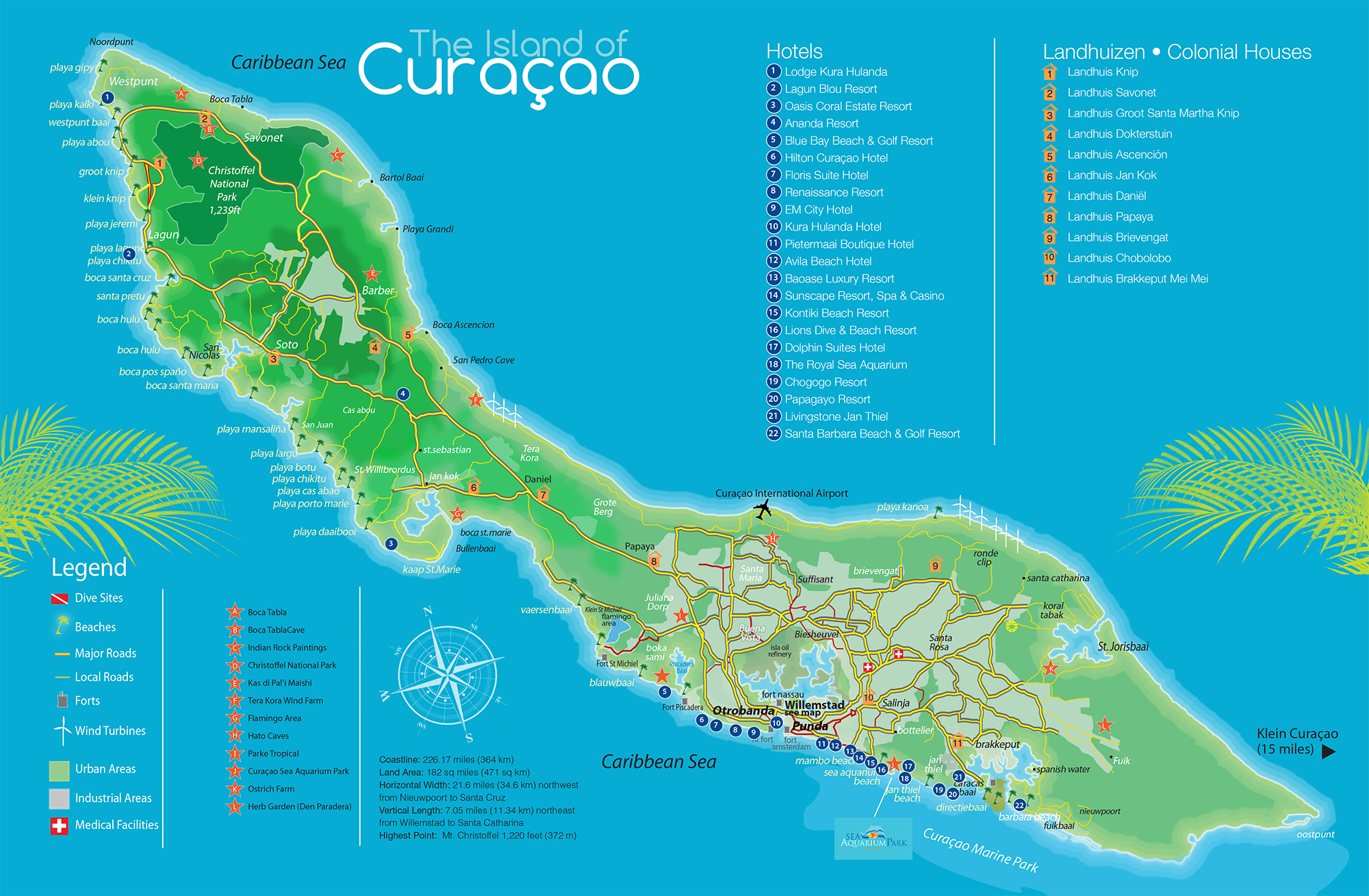 CURACAO ISLAND MAP WEB 